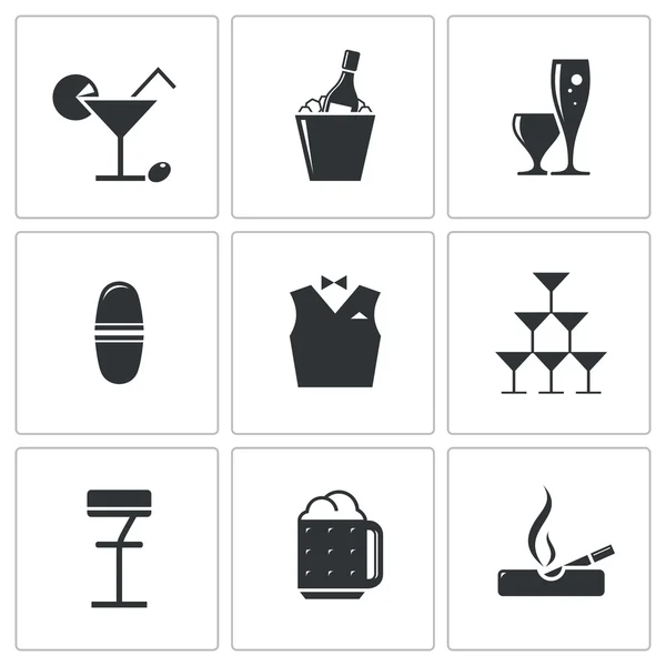 Bar icons set — Stock Vector