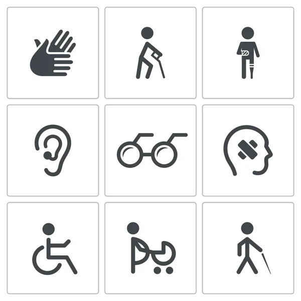 Colección de iconos de discapacidad Vector De Stock