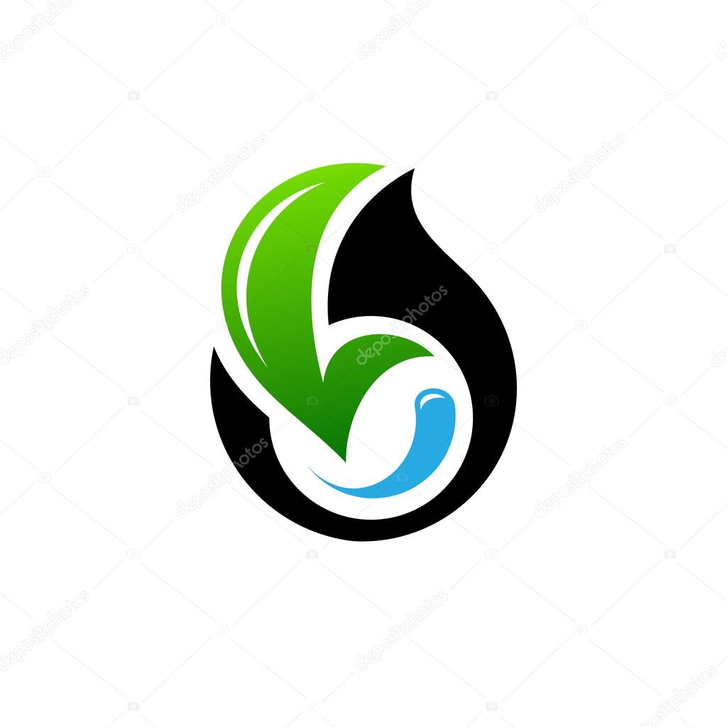 Conservation of oil fields sign. Branding identity corporate logo isolated on white background