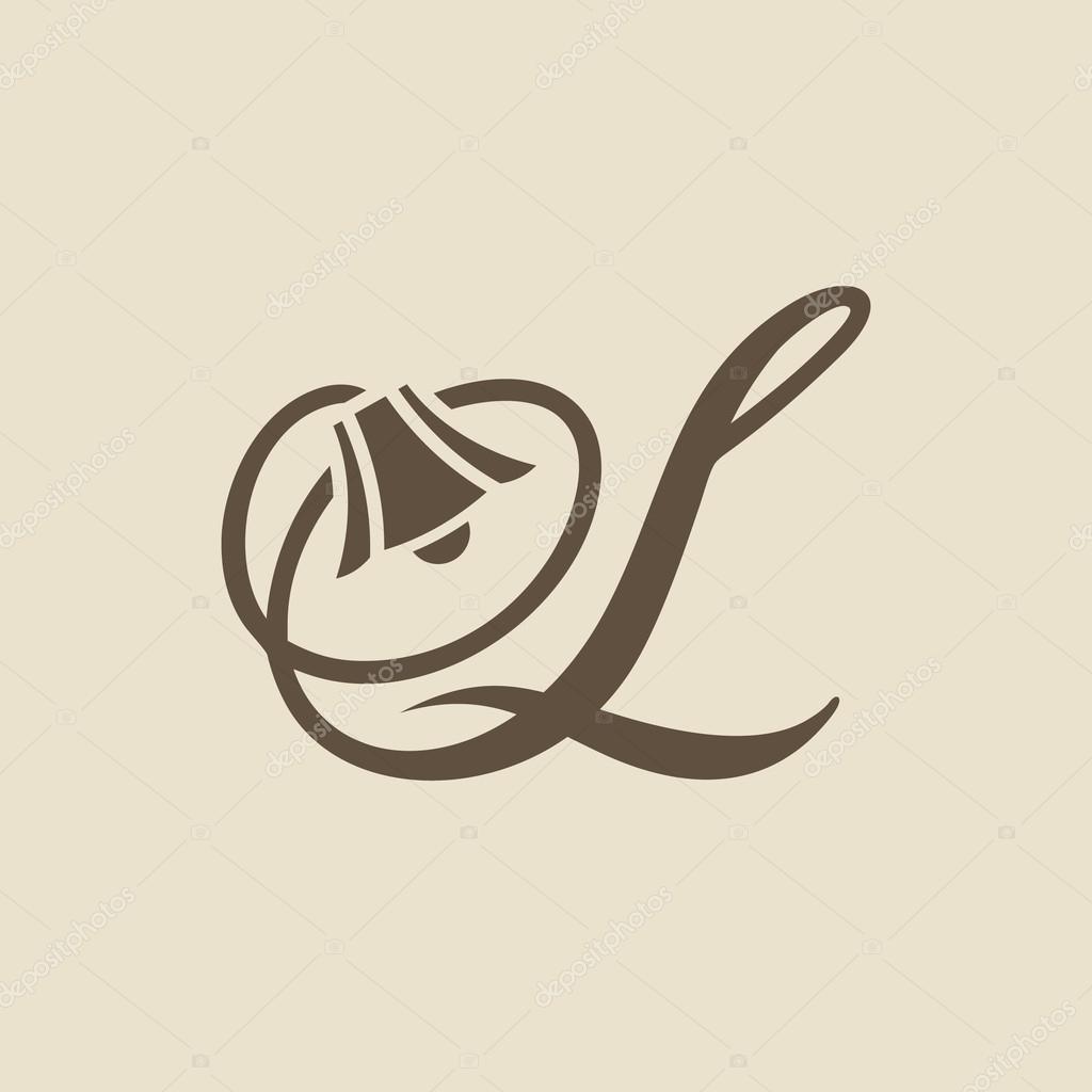 Letter L in the ideal lamp sign. Branding identity corporate logo isolated on light background