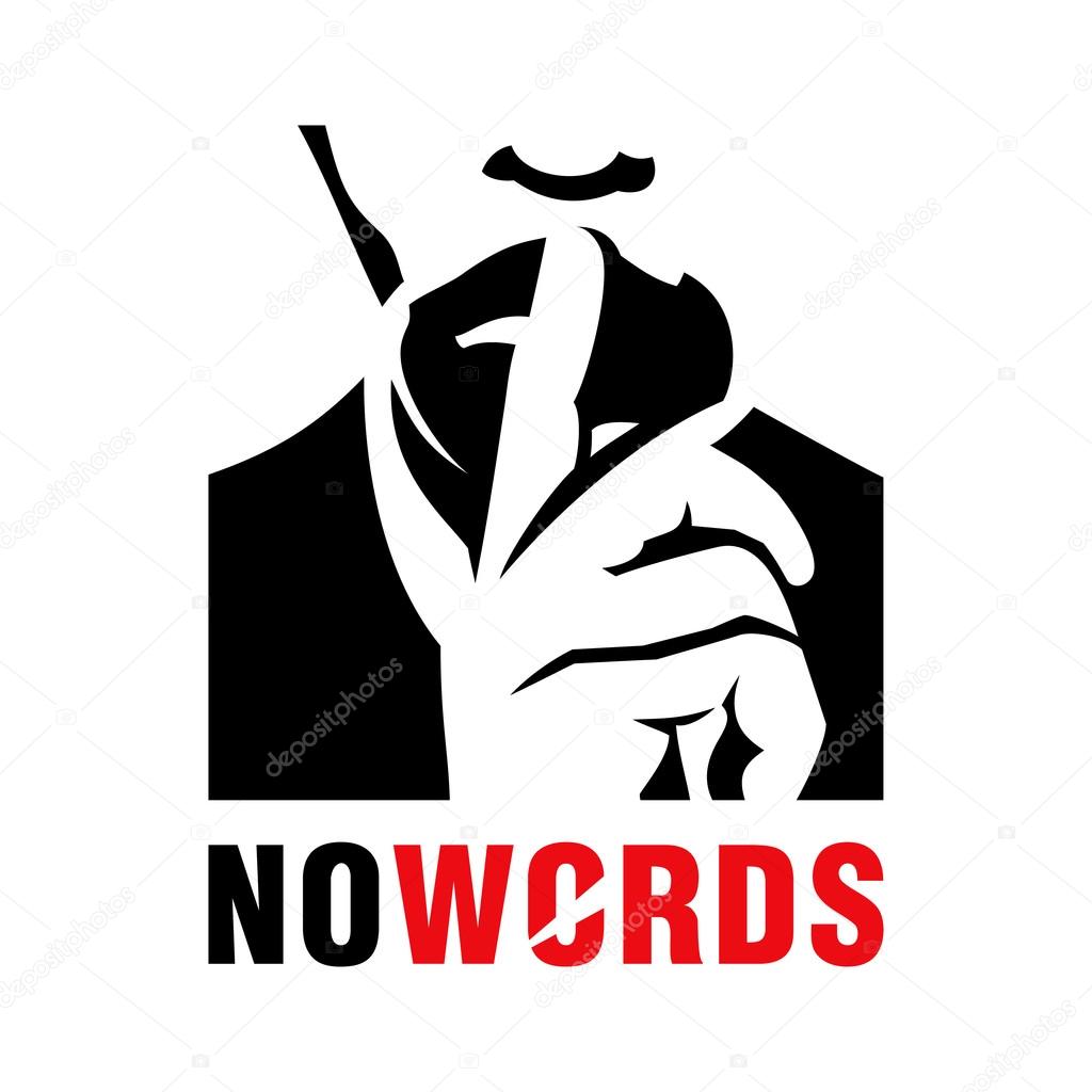 Silence sign. Branding identity corporate logo isolated on white background
