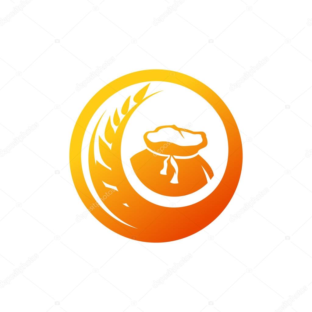 Abstract agriculture sign. Branding identity corporate logo isolated on white background