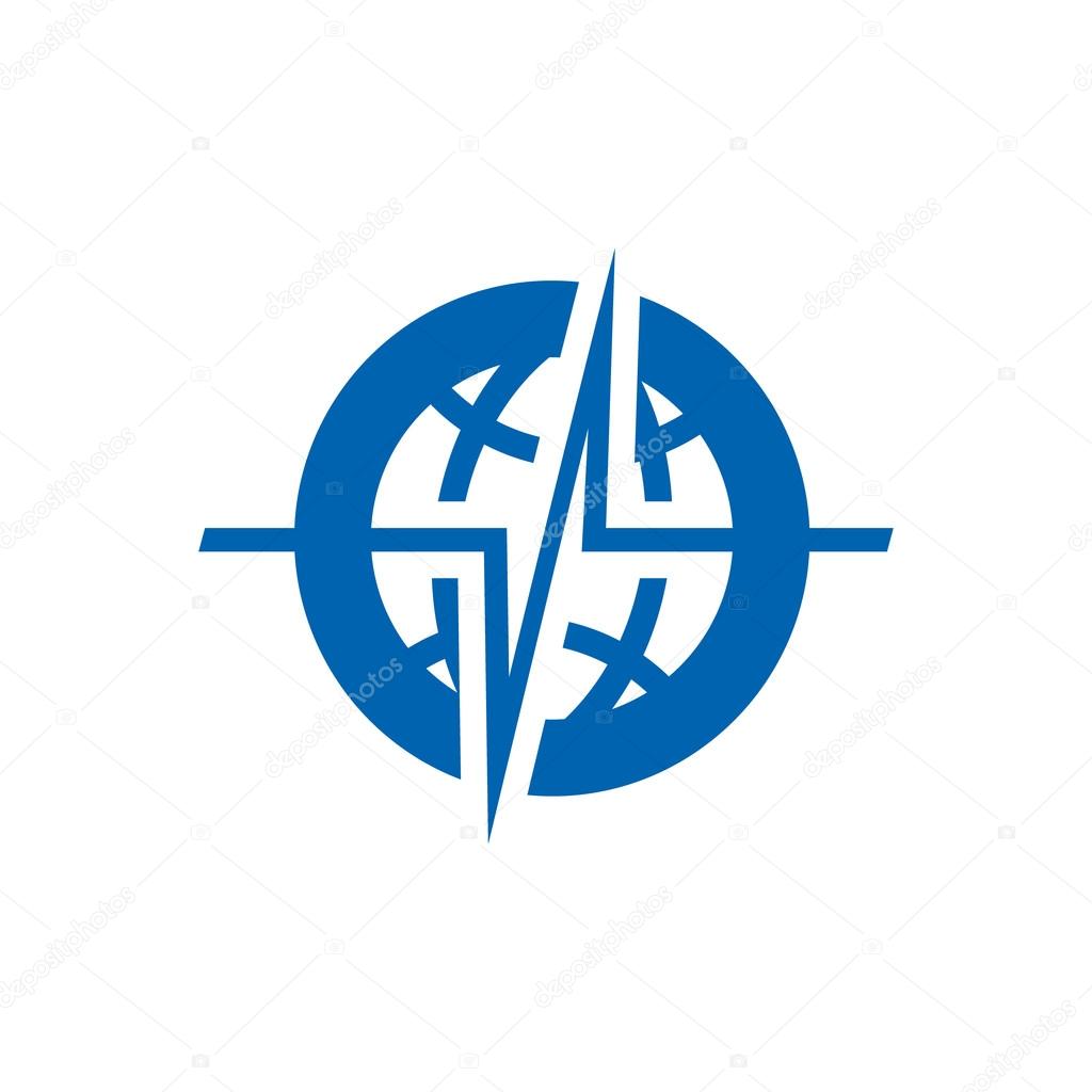 Global seismology sign. Branding identity corporate logo isolated on white background