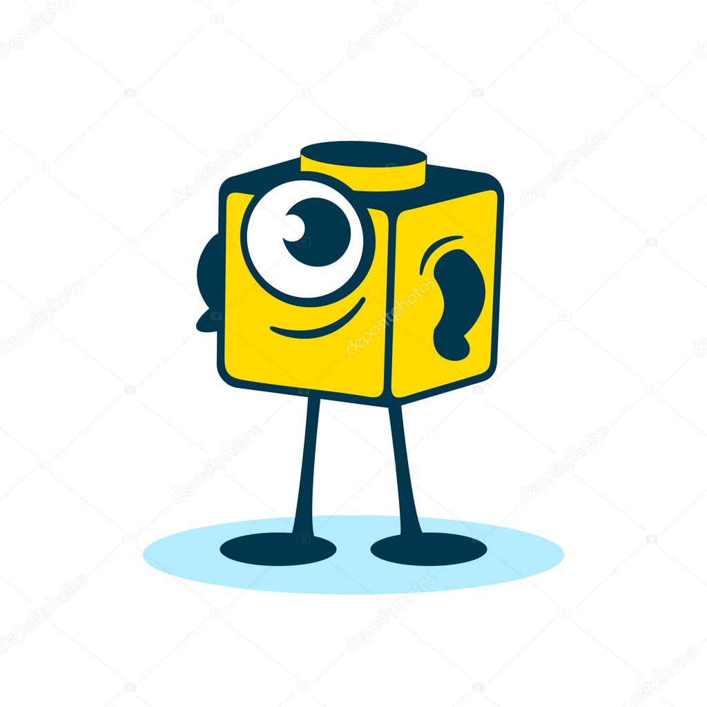 Construction detail character. Branding identity corporate logo isolated on white background