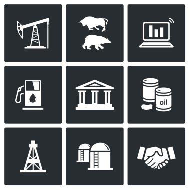 Oil and gas industry  Icons clipart