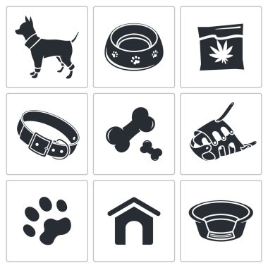 Köpek, köpek yavrusu Icons set