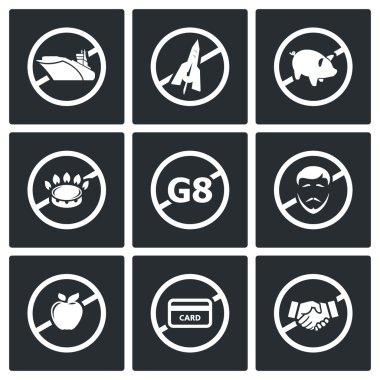 Prohibiting signs  Icons Set clipart