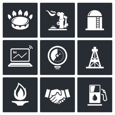 Gaz ticaret vektör Icon set