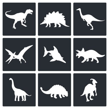 Dinozorlar, tarih öncesi Icons set