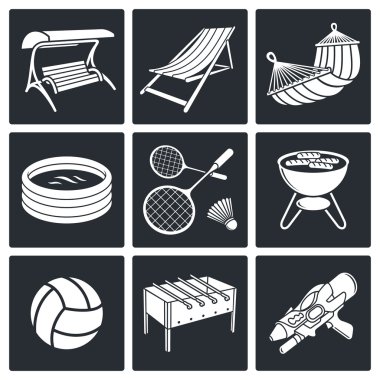 Recreation, hobbies icons vector Recreation, hobbies icons vector