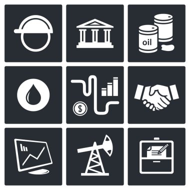 Petrol ürünleri Icon set