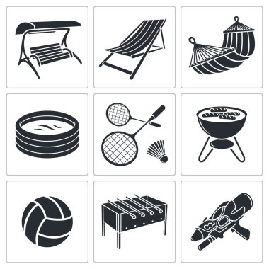 Recreation, hobbies icons vector Recreation, hobbies icons vector