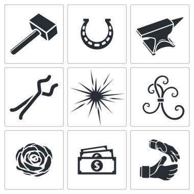 Forge, demirci Icon set