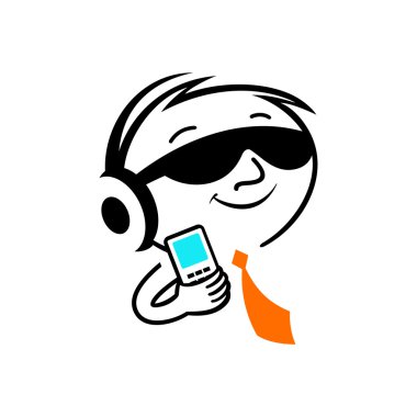 Man with phone sign clipart