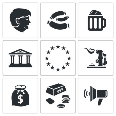 Almanya ulus Icons set