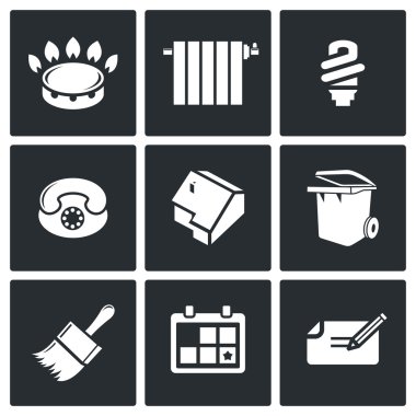 Ev araçları Icons Set