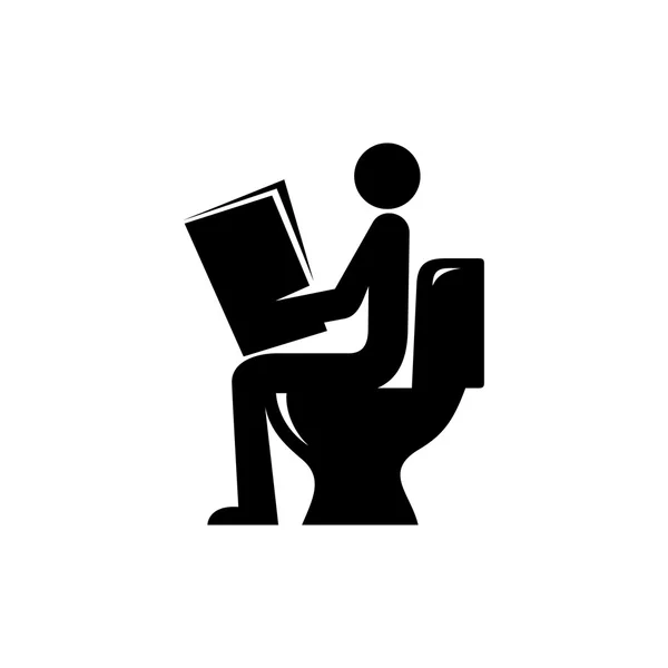Διαβάζοντας την εφημερίδα στην τουαλέτα εικονίδιο — Διανυσματικό Αρχείο