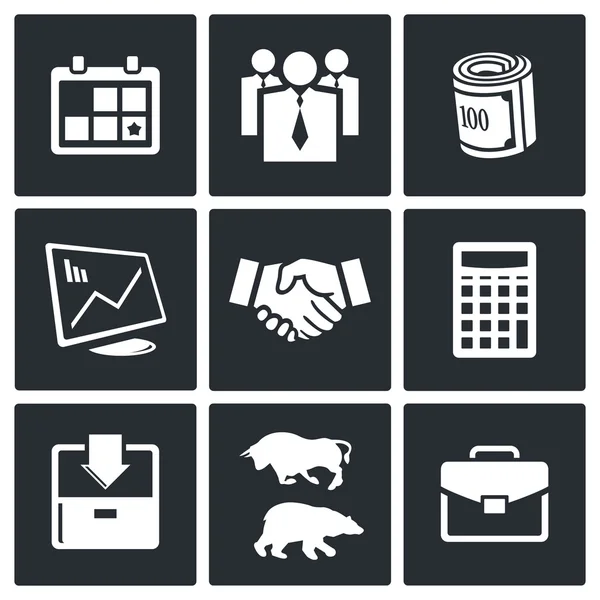 Conjunto de iconos de intercambio financiero — Vector de stock