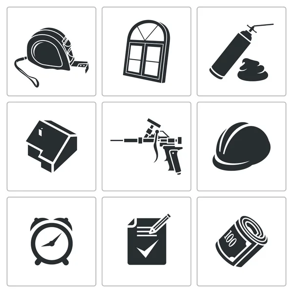 Installation windows Icons — Stock Vector