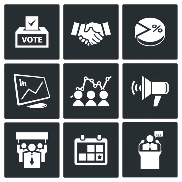 Sammlung politischer Wahlsymbole — Stockvektor