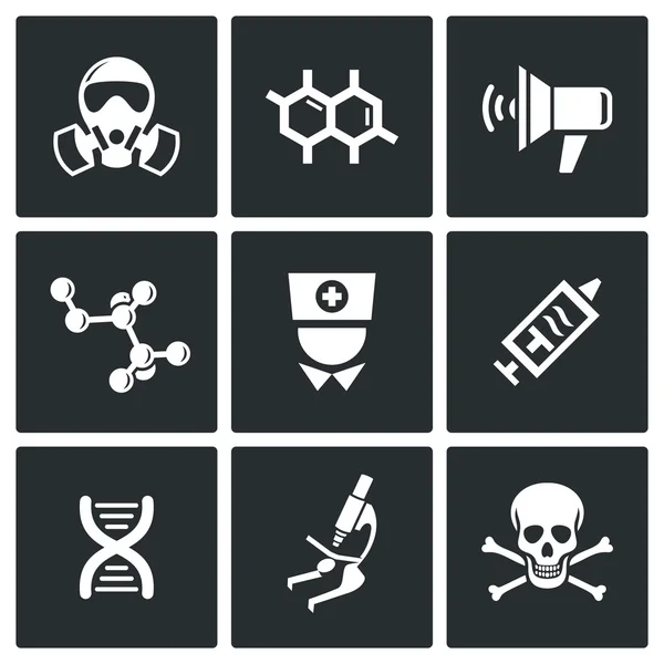 Epidemische bescherming icons set — Stockvector