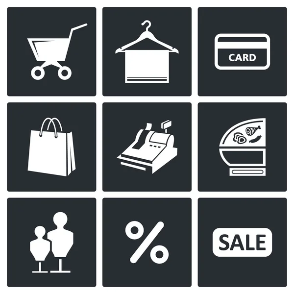 Shopping, sale  icons collection — Stock Vector