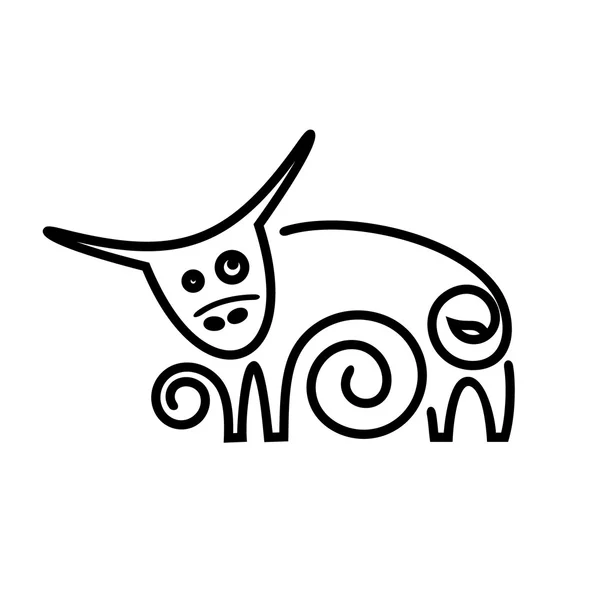 Abstracte koe teken — Stockvector