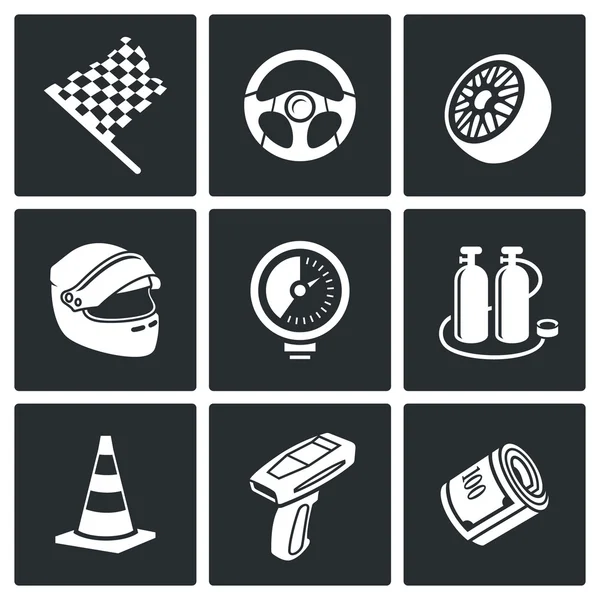 Otomobil yarışları Icons Set