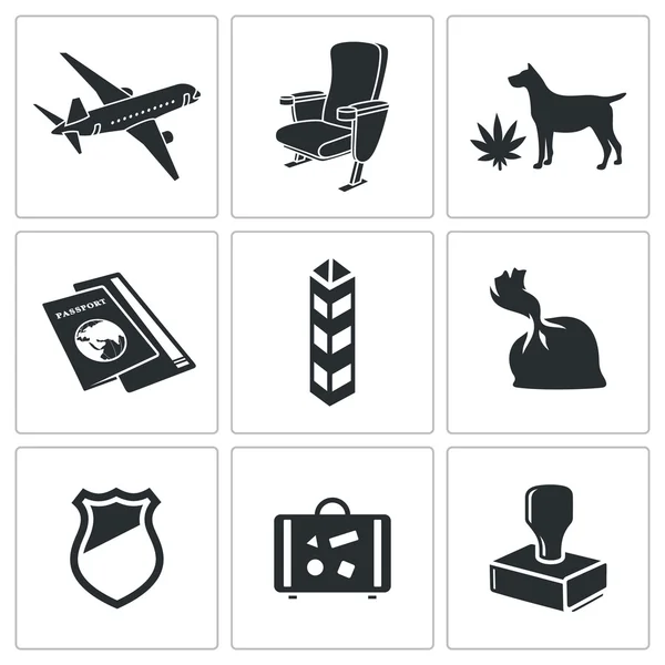 Conjunto de iconos del narcotráfico — Archivo Imágenes Vectoriales