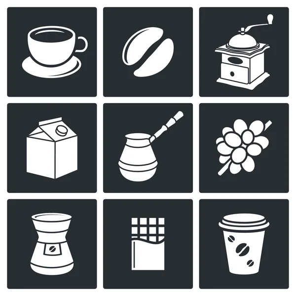 Coffee drinking icon collection — Stock Vector