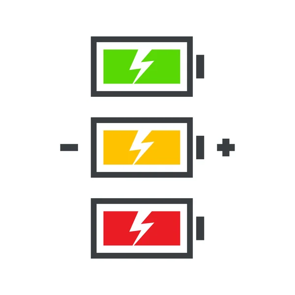 Zestaw ikon moc baterii — Wektor stockowy