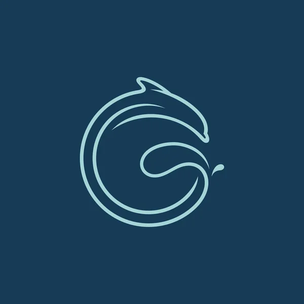 Tecken bokstaven G, dolphin — Stock vektor