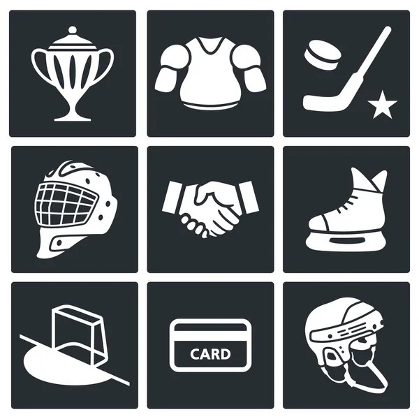 Hockey, icone dello sport — Vettoriale Stock