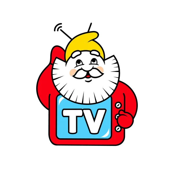 Dwarf  with TV sign — Stock Vector
