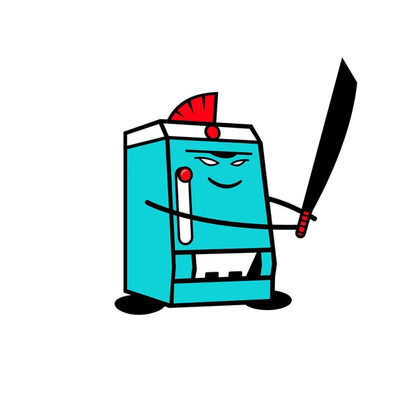 Señal de dispositivo robot de sushi Samurai — Vector de stock