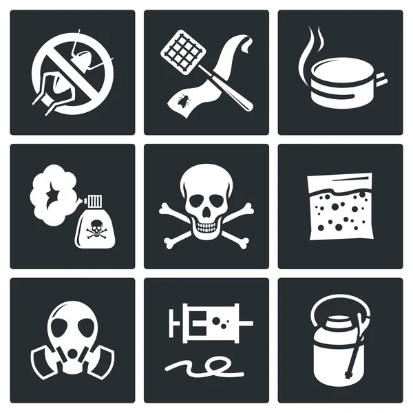 No insects icons set — Stock Vector