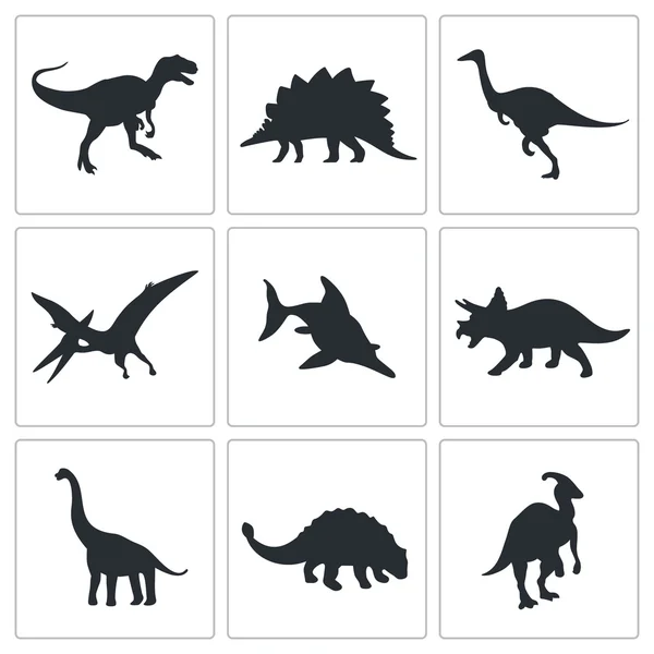 Dinosaurier, prähistorische Ikonen — Stockvektor