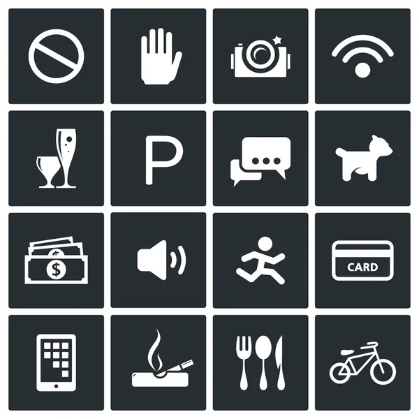 Verbod, verbod icons set — Stockvector