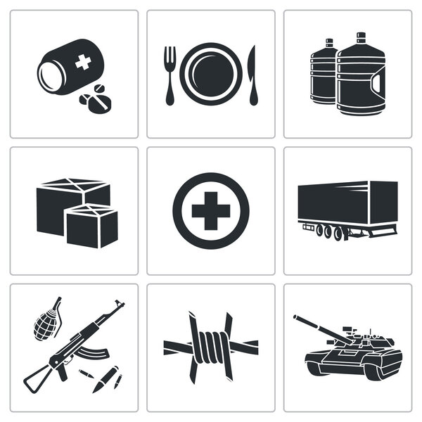 Humanitarian relief Icons