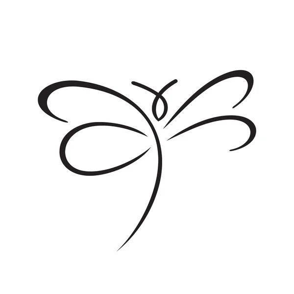 Signo de mariposa abstracta — Vector de stock