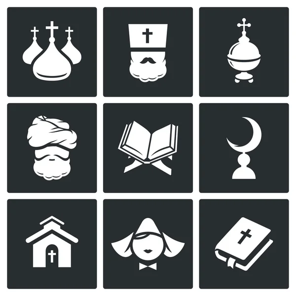 Religion, faith Icon set — Stock Vector