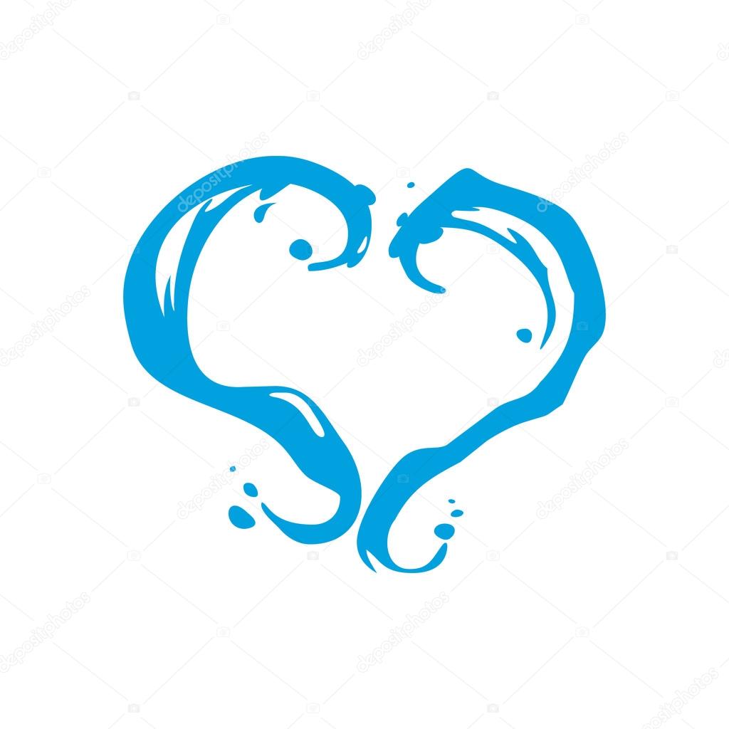 Milk or water heart  sign