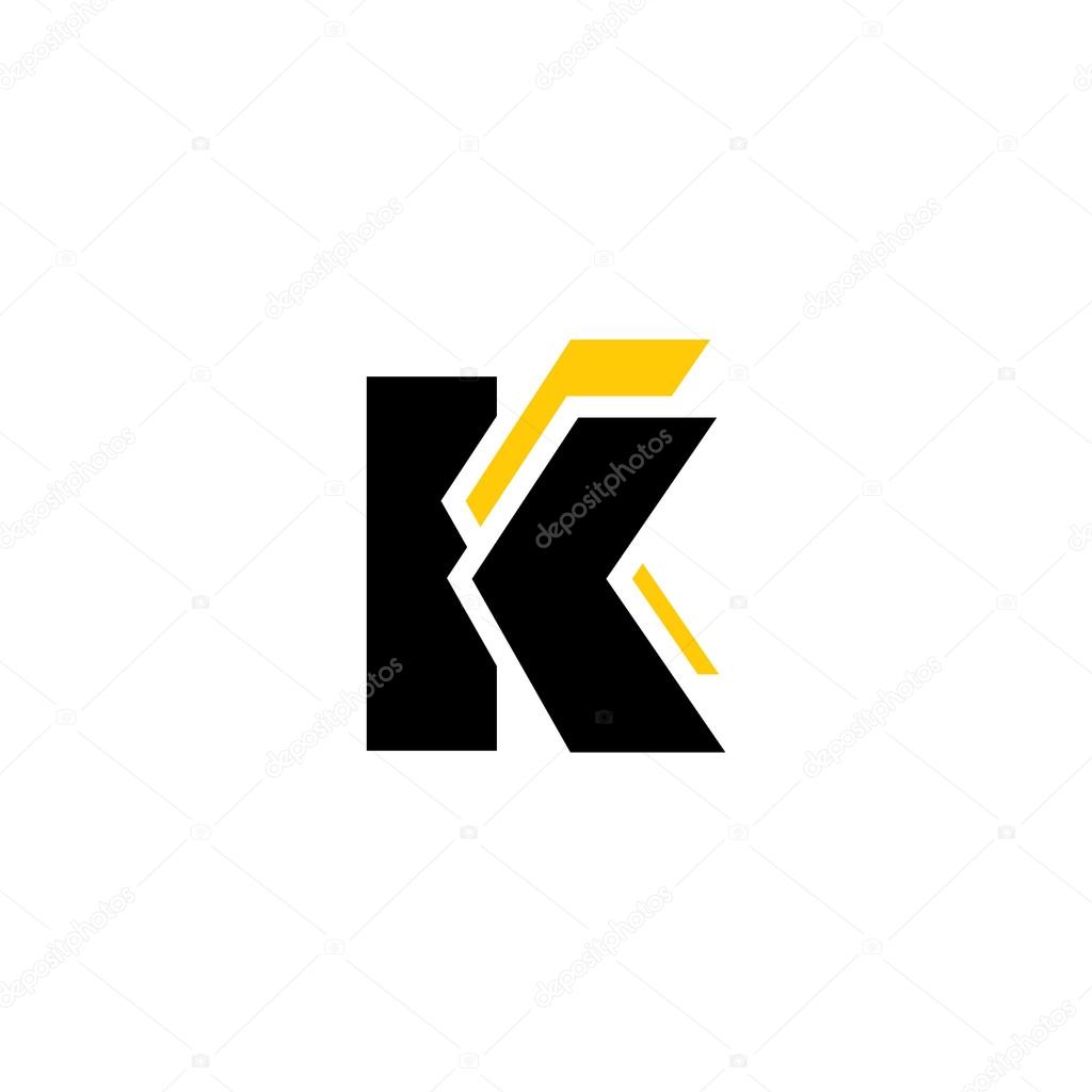 Sign of  letter K and C icon. Branding identity corporate logo isolated on white background