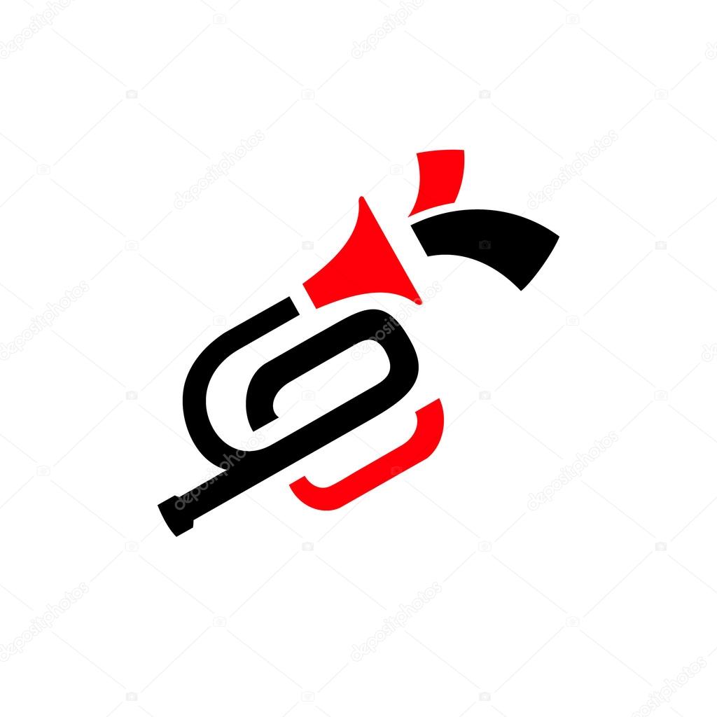 Horn abstract sign. Branding identity corporate logo isolated on white background