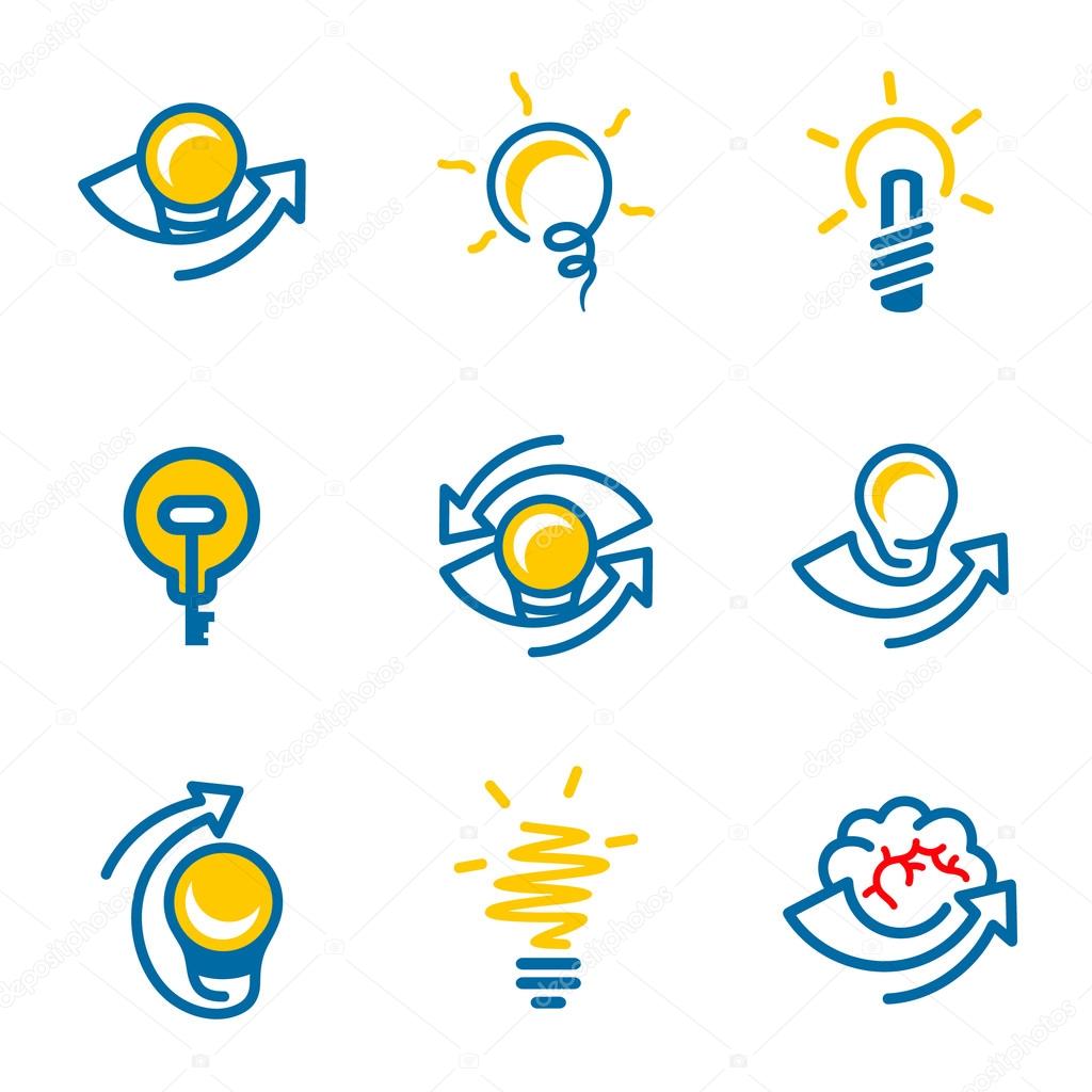 Idea icon collection on a white background