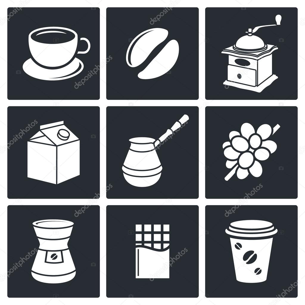 Coffee drinking icon collection