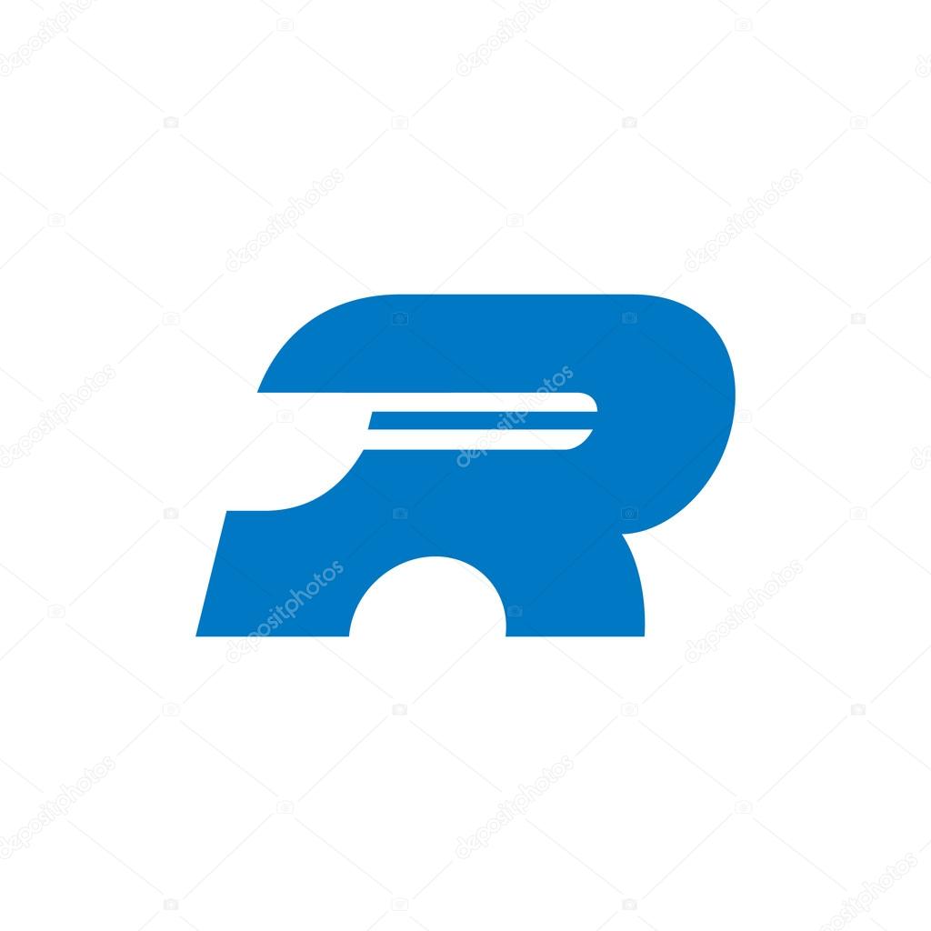Abstract Sign  letter R.  Branding identity corporate logo isolated on white background