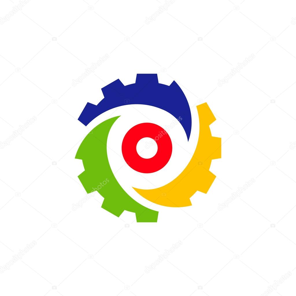 Gear, Mechanism abstract sign. Branding identity corporate logo isolated on white background