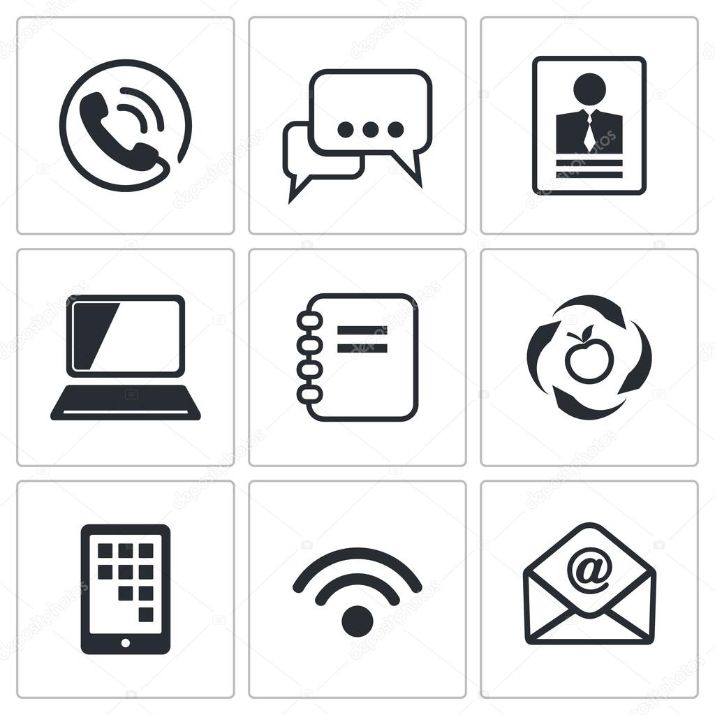 Communication, network icons set