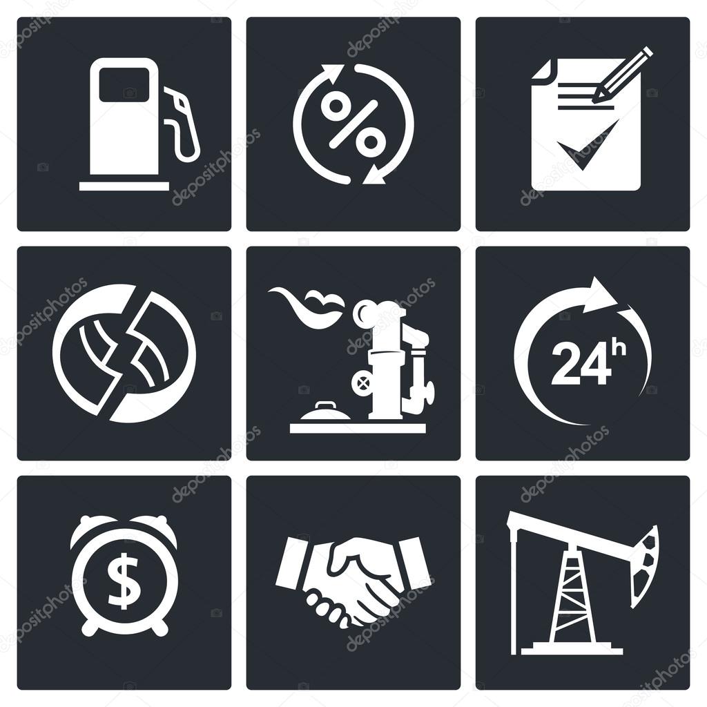Sale of petroleum products icons